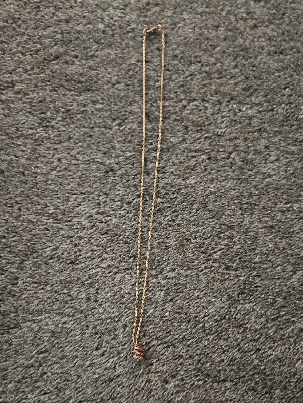 Delicate Brass Tiny Pinecone Pendant Necklace - Women's Jewelry